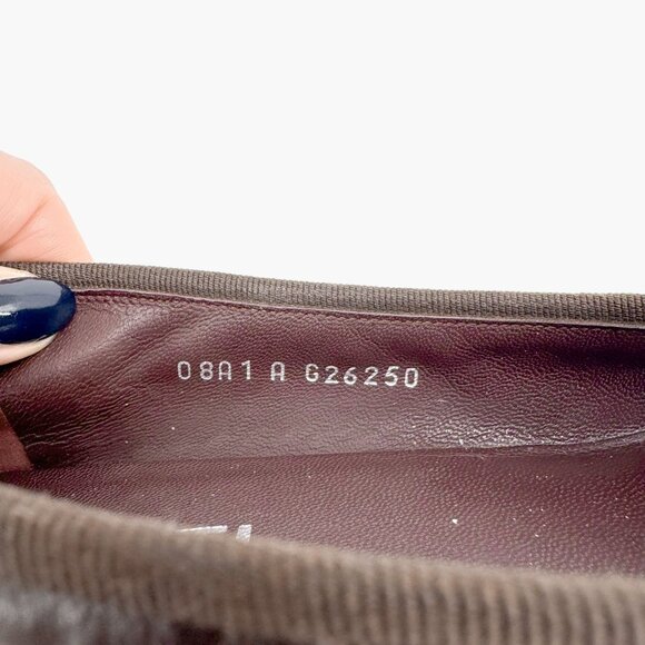 Chanel CC Cap Toe Ballet Flats EU 37 US 6-6.5 Brown Quilted Leather Loafer Shoe - Picture 10 of 12